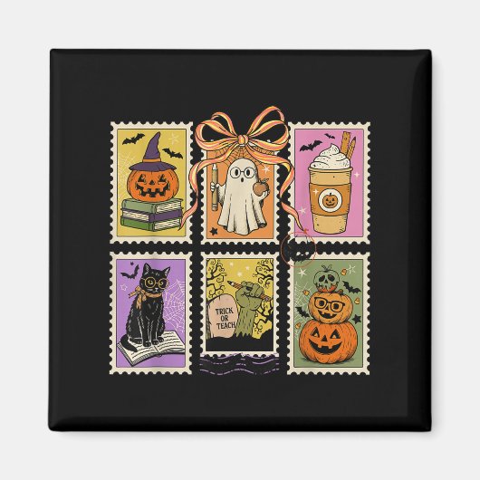 先生のハロウィンシャツソーキ幽霊ハロウィン読書 マグネット (正面)