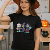 先生のハロウィン かわいいミイラ・魔女・吸血鬼 Tシャツ