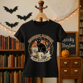 先生のハロウィーン歴史にまつわる猫と巻物 Tシャツ