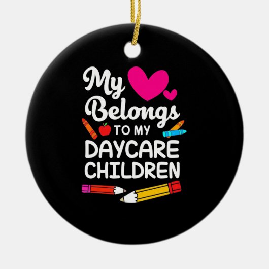 先生のハートが子に属する セラミックオーナメント (正面)