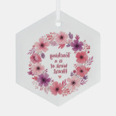 先生のハート花 ガラスオーナメント (裏面)