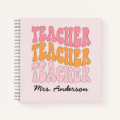 先生のパーソナライズされた評価と名前レトロ ノートブック (正面)