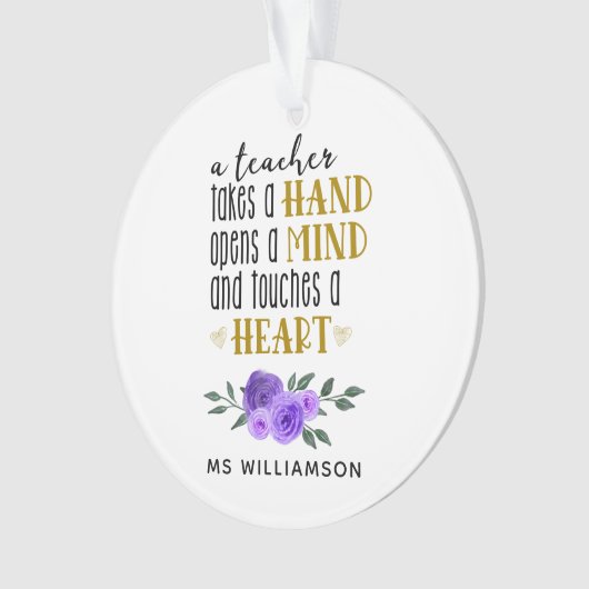 先生のパーソナライズされた金ゴールド謝礼 オーナメント (正面)