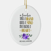先生のパーソナライズされた金ゴールド謝礼 セラミックオーナメント (右)