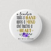 先生のパーソナライズされた金ゴールド謝礼 缶バッジ (正面)