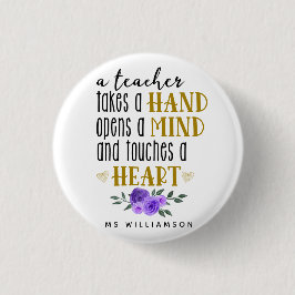 先生のパーソナライズされた金ゴールド謝礼 缶バッジ