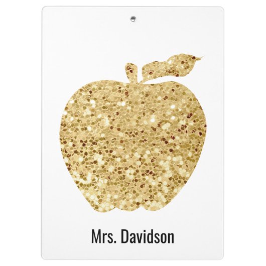 先生のパーソナライズな金ゴールドAppleの机から クリップボード (裏面)