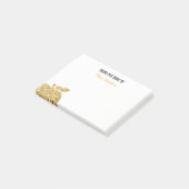 先生のパーソナライズな金ゴールドAppleの机から ポストイット (アングル)