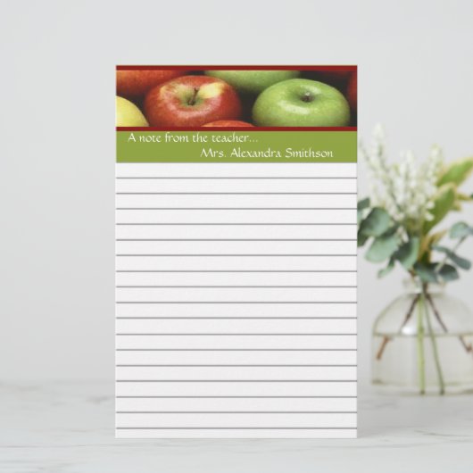 先生のパーソナライズなAppleの文房具からのノート 便箋 (スタンド正面)