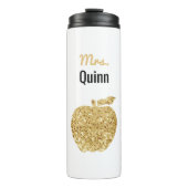 先生のフェイクなスパンコールの金ゴールドのAppleのパーソナライズな魅力 タンブラー (正面)