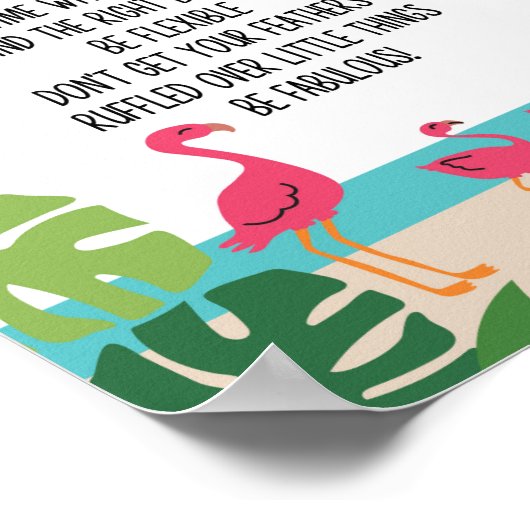 先生のフラミンゴ教えのように熱帯の教室 ポスター (角)