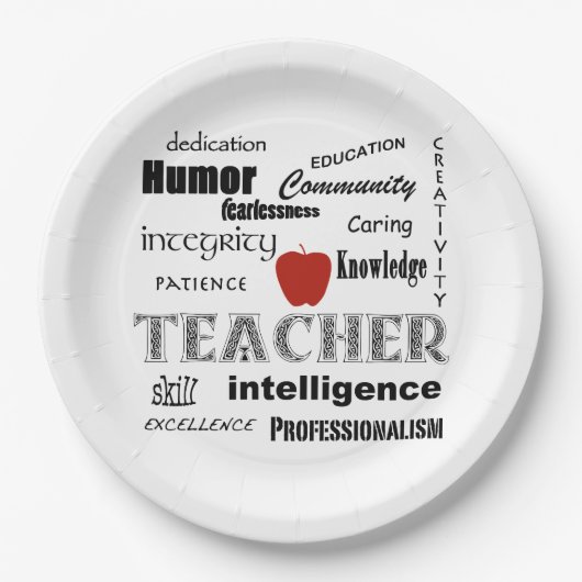 先生のプライド+赤いApple ペーパープレート (正面)