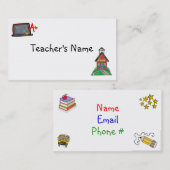 先生のプロフィールカードテンプレート 名刺 (正面/裏面)