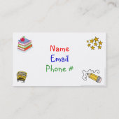 先生のプロフィールカードテンプレート 名刺 (裏面)