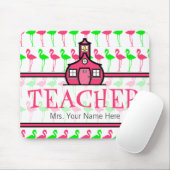 先生のマウスパッドの-ピンク及び緑のフラミンゴパターン マウスパッド (マウス)