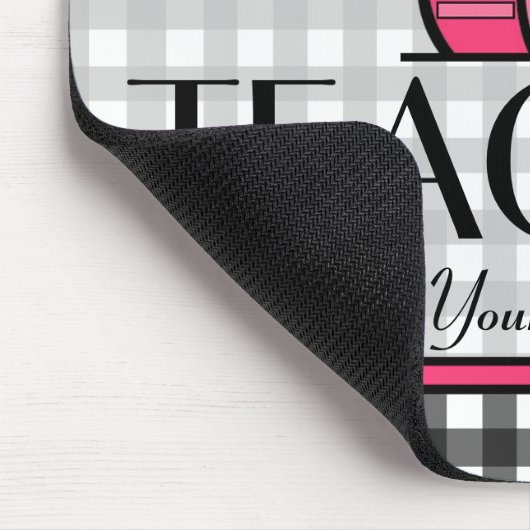 先生のマウスパッド-チャコールグレーのギンガム マウスパッド (コーナー)