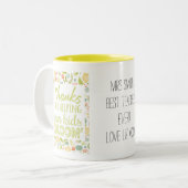 先生のマグ、素晴らしく、最も最高のな先生、ギフト ツートーンマグカップ (正面左)