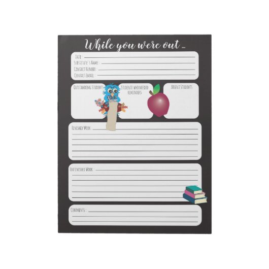 先生のメモ帳から出ている間の型枠の置き換え ノートパッド (回転)