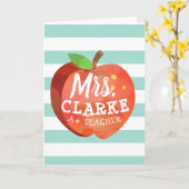 先生のリンゴ | オーダーメイド名前 カード (黄色い花)