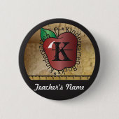 先生のヴィンテージは幼稚園ボタンPinのスタイルを作りました 缶バッジ (正面)