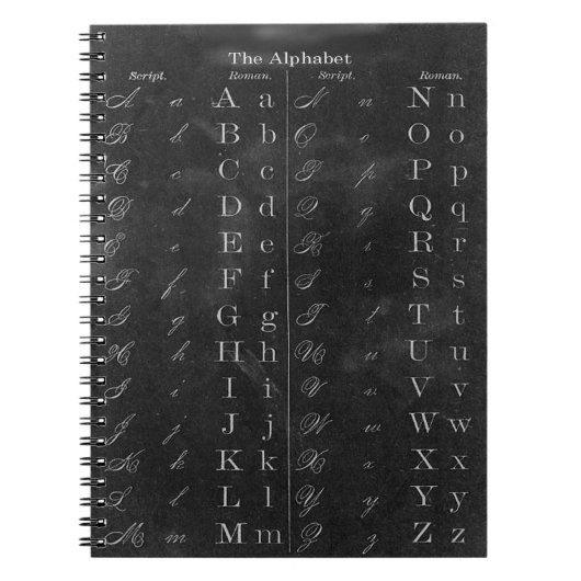先生のヴィンテージシャルボードアルファベットノートブック ノートブック (正面)