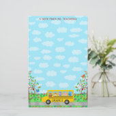 先生の一流の教室はバスの|のかわいい動物に注意します 便箋 (スタンド正面)