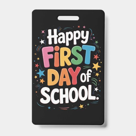先生の人生ギフト 楽しい学校の初日  バッジ (正面)
