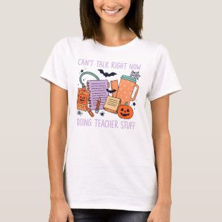 先生の仕事中なので今は話せません パンプキン Tシャツ