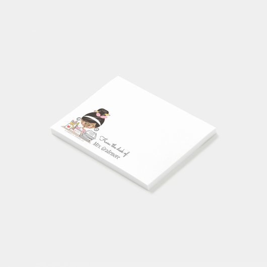 先生の付箋の黒髪の暗闇の皮 ポストイット (アングル)