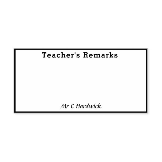 先生の備考ボックス（名前） ラバースタンプ (インプリント)