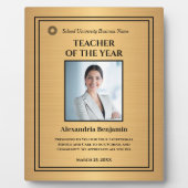 先生の写真金ゴールド賞のパーソナライズ   フォトプラーク (正面)