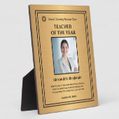 先生の写真金ゴールド賞のパーソナライズ   フォトプラーク (側面)