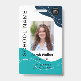 先生の写真ID (従業員の学生ネイビーブルー) バッジ