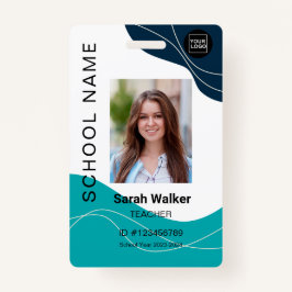 先生の写真ID （従業員の学生ネイビーブルー） バッジ