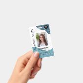 先生の写真ID （従業員または学生の青） バッジ (手持ち)