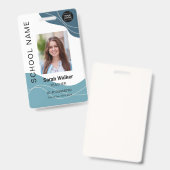 先生の写真ID （従業員または学生の青） バッジ (正面＆裏面)