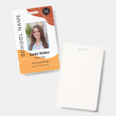 先生の写真ID （従業員または学生の黄色） バッジ (正面＆裏面)