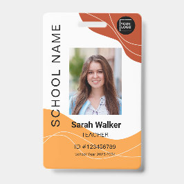 先生の写真ID (従業員または学生の黄色) バッジ