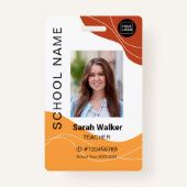 先生の写真ID （従業員または学生の黄色） バッジ (正面)