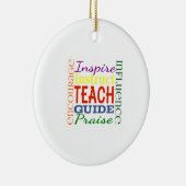 先生の単語写真の先生の学校の子供 セラミックオーナメント (右)