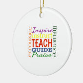 先生の単語写真の先生の学校の子供 セラミックオーナメント (左)
