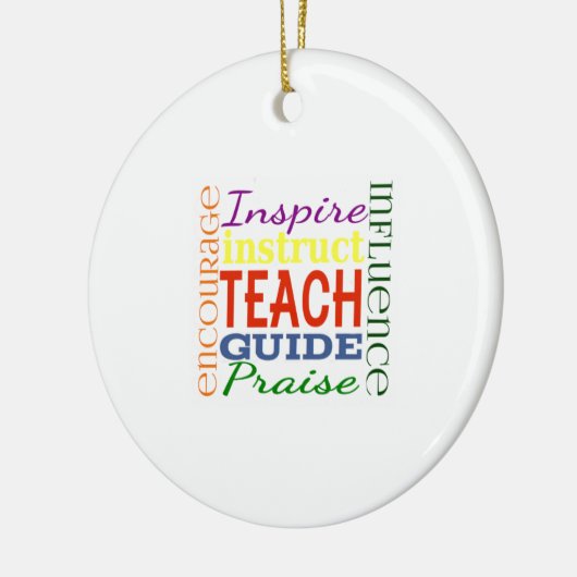 先生の単語写真の先生の学校の子供 セラミックオーナメント (左)