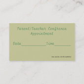 先生の名刺 予約カード (裏面)