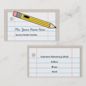 先生の名刺-鉛筆および紙 名刺 (正面/裏面)