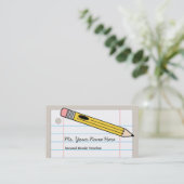 先生の名刺-鉛筆および紙 名刺 (スタンド正面)