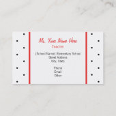 先生の名刺- Appleの赤い小さい水玉模様 名刺 (裏面)