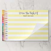 先生の名前が並んだ鉛筆の机の上に書いてある ペーパーパッド (折り畳み)