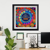 先生の名前とクラスのロック、カラフルおもしろい ポスター