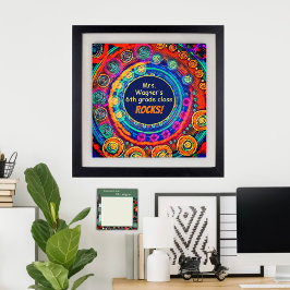 先生の名前とクラスのロック、カラフルおもしろい ポスター