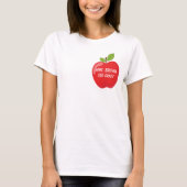 先生の名前と学年入りアップルデザイン Tシャツ (正面)
